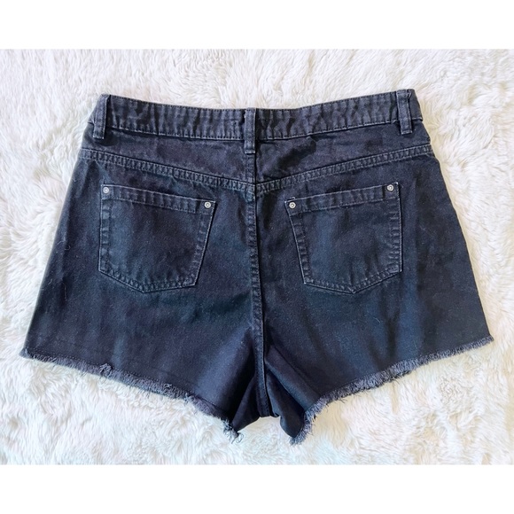 BooHoo Blue Denim Shorts | Size 10 | Excellent Condition | Distressed Black - Picture 7 of 7